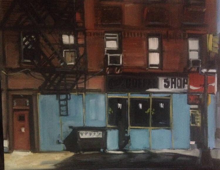 “Lower Eastside Coffee Shop” 16 x 20” oil on canvas