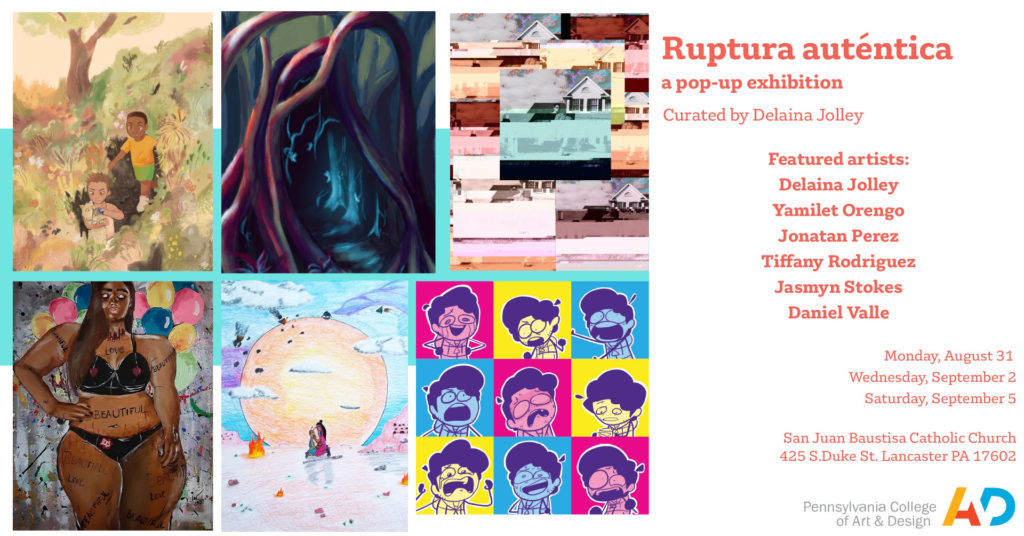 Poster for Ruptura autentica pop-up exhibition