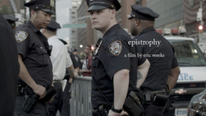 The poster for "epistrophy," a short film by Photography & Video Chair Eric Weeks that is an Official Selection of the NewFilmmakers Short Film Program in New York.