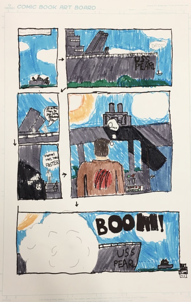 Art by Elias Knoll, created in the CCE class Comics with Imagination: Grades 5-9.