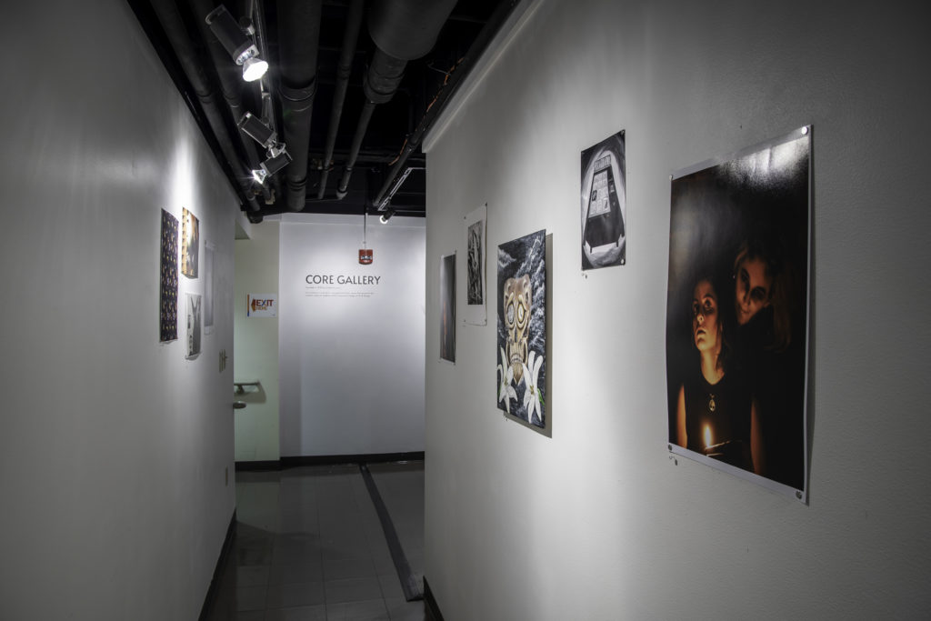 The entrance to CORE Gallery's "Phantasmagoria" exhibition. Photo by Na'Chelle Morris '22, Photography & Video.