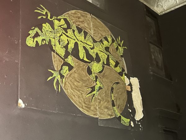 logo above the stage of the former Chameleon Club
