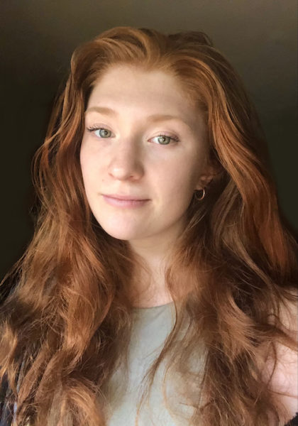 headshot of young woman with long red hair, Aubrey Maurer '22 Fine Art