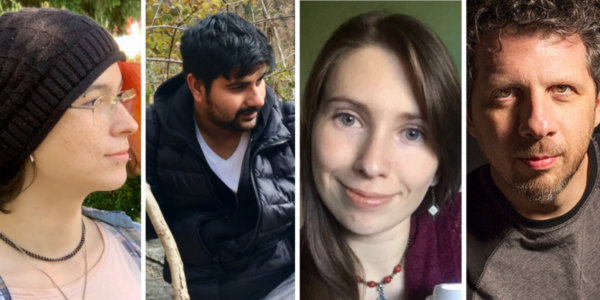 headshots of four faculty members: Ellie Cochran, Shwarga Bhattacharjee, Ashley Moog Bowlsbey, Rich Johnson.
